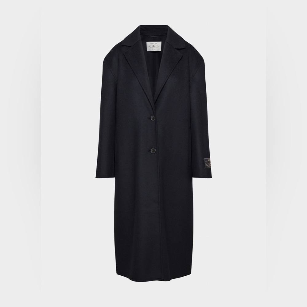 NWT Aritzia The Only Double-Faced Coat - Luxe (Re)Wool - Dark Night Navy Size XS - Picture 7 of 12